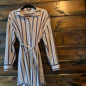 Striped express button down dress
